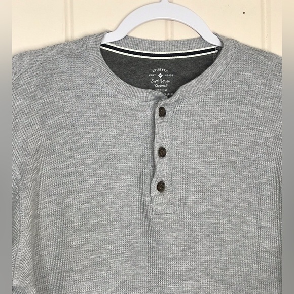 Members Mark Light Grey Soft Thermal Henley Style Top LS Shirt 
Unisex 
Medium - Picture 6 of 16